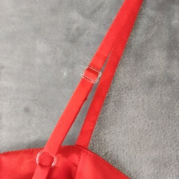 Love 2 by Loved Womens Red Camisole Tank Top Adjustable Lace Trim Size XL - Picture 5 of 9